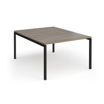 Connex Goal-Post 1200 x 1600 x 725mm Back to Back Desk ( 2 x 1200mm ) - Black Frame / Nebraska Oak Top - GCO1216-K-NO