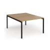 Connex Goal-Post 1200 x 1600 x 725mm Back to Back Desk ( 2 x 1200mm ) - Black Frame / Oak Top - GCO1216-K-O