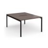 Connex Goal-Post 1200 x 1600 x 725mm Back to Back Desk ( 2 x 1200mm ) - Black Frame / Walnut Top - GCO1216-K-W