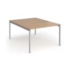 Connex Goal-Post 1200 x 1600 x 725mm Back to Back Desk ( 2 x 1200mm ) - Silver Frame / Beech Top - GCO1216-S-B