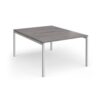 Connex Goal-Post 1200 x 1600 x 725mm Back to Back Desk ( 2 x 1200mm ) - Silver Frame / Grey Oak Top - GCO1216-S-GO