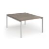 Connex Goal-Post 1200 x 1600 x 725mm Back to Back Desk ( 2 x 1200mm ) - Silver Frame / Nebraska Oak Top - GCO1216-S-NO