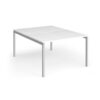 Connex Goal-Post 1200 x 1600 x 725mm Back to Back Desk ( 2 x 1200mm ) - Silver Frame / White Top - GCO1216-S-WH