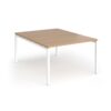 Connex Goal-Post 1200 x 1600 x 725mm Back to Back Desk ( 2 x 1200mm ) - White Frame / Beech Top - GCO1216-WH-B