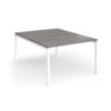 Connex Goal-Post 1200 x 1600 x 725mm Back to Back Desk ( 2 x 1200mm ) - White Frame / Grey Oak Top - GCO1216-WH-GO