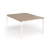 Connex Goal-Post 1200 x 1600 x 725mm Back to Back Desk ( 2 x 1200mm ) - White Frame / Kendal Oak Top - GCO1216-WH-KO