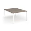Connex Goal-Post 1200 x 1600 x 725mm Back to Back Desk ( 2 x 1200mm ) - White Frame / Nebraska Oak Top - GCO1216-WH-NO