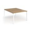 Connex Goal-Post 1200 x 1600 x 725mm Back to Back Desk ( 2 x 1200mm ) - White Frame / Oak Top - GCO1216-WH-O