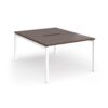 Connex Goal-Post 1200 x 1600 x 725mm Back to Back Desk ( 2 x 1200mm ) - White Frame / Walnut Top - GCO1216-WH-W