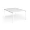 Connex Goal-Post 1200 x 1600 x 725mm Back to Back Desk ( 2 x 1200mm ) - White Frame / White Top - GCO1216-WH-WH