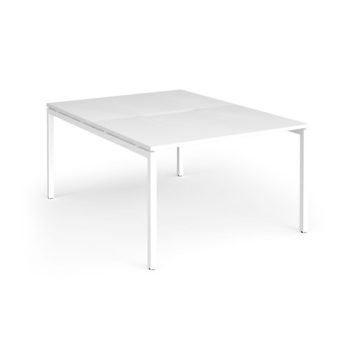 Connex Goal-Post 1200 x 1600 x 725mm Back to Back Desk ( 2 x 1200mm ) - White Frame / White Top - GCO1216-WH-WH