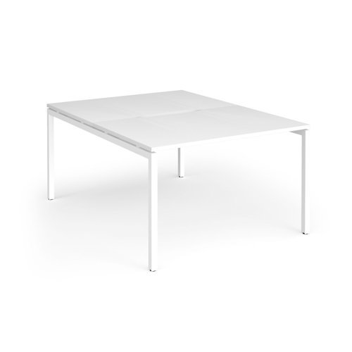 Connex Goal-Post 1200 x 1600 x 725mm Back to Back Desk ( 2 x 1200mm ) - White Frame / White Top - GCO1216-WH-WH