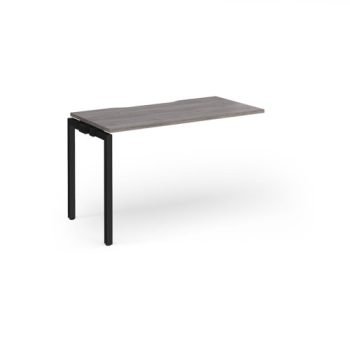 Connex Goal-Post 1200 x 600 x 725mm Single Add On Bay - Black Frame / Grey Oak Top - GCO126-AB-K-GO