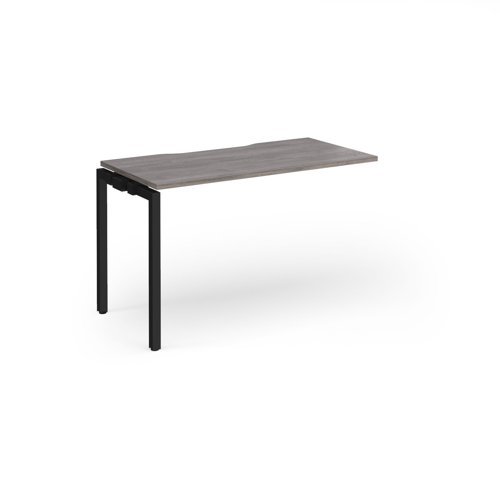 Connex Goal-Post 1200 x 600 x 725mm Single Add On Bay - Black Frame / Grey Oak Top - GCO126-AB-K-GO