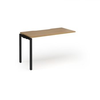 Connex Goal-Post 1200 x 600 x 725mm Single Add On Bay - Black Frame / Oak Top - GCO126-AB-K-O