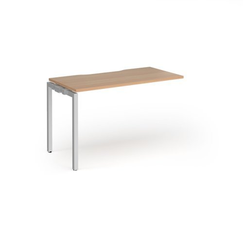 Connex Goal-Post 1200 x 600 x 725mm Single Add On Bay - Silver Frame / Beech Top - GCO126-AB-S-B