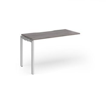 Connex Goal-Post 1200 x 600 x 725mm Single Add On Bay - Silver Frame / Grey Oak Top - GCO126-AB-S-GO
