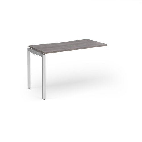 Connex Goal-Post 1200 x 600 x 725mm Single Add On Bay - Silver Frame / Grey Oak Top - GCO126-AB-S-GO