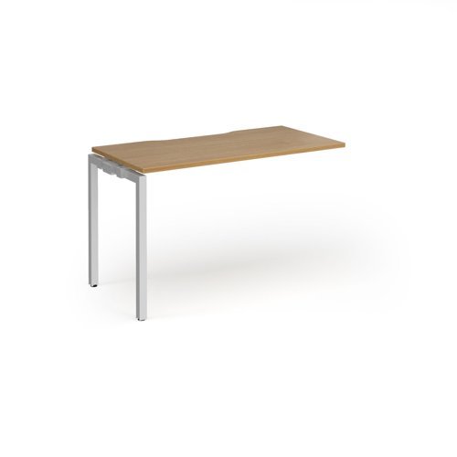 Connex Goal-Post 1200 x 600 x 725mm Single Add On Bay - Silver Frame / Oak Top - GCO126-AB-S-O