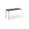 Connex Goal-Post 1200 x 600 x 725mm Single Add On Bay - Silver Frame / Walnut Top - GCO126-AB-S-W