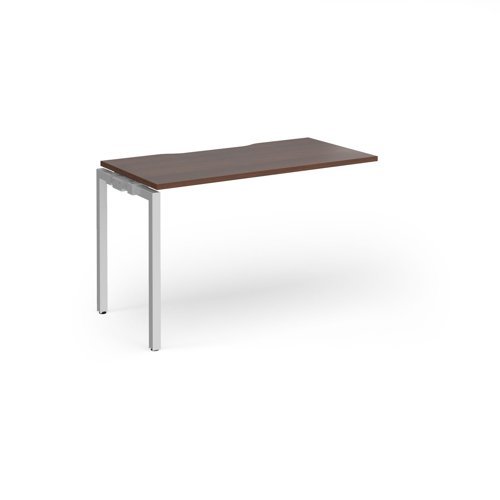 Connex Goal-Post 1200 x 600 x 725mm Single Add On Bay - Silver Frame / Walnut Top - GCO126-AB-S-W