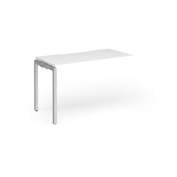 Connex Goal-Post 1200 x 600 x 725mm Single Add On Bay - Silver Frame / White Top - GCO126-AB-S-WH