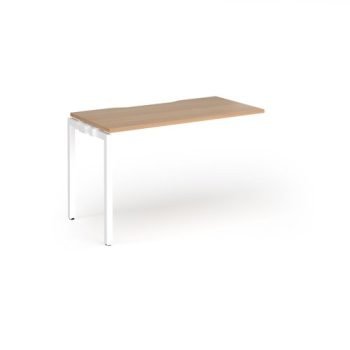 Connex Goal-Post 1200 x 600 x 725mm Single Add On Bay - White Frame / Beech Top - GCO126-AB-WH-B