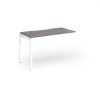 Connex Goal-Post 1200 x 600 x 725mm Single Add On Bay - White Frame / Grey Oak Top - GCO126-AB-WH-GO