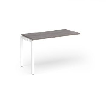 Connex Goal-Post 1200 x 600 x 725mm Single Add On Bay - White Frame / Grey Oak Top - GCO126-AB-WH-GO