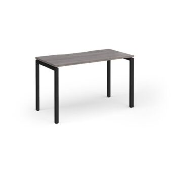 Connex Goal-Post 1200 x 600 x 725mm Single Desk - Black Frame / Grey Oak Top - GCO126-K-GO