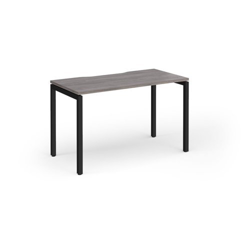 Connex Goal-Post 1200 x 600 x 725mm Single Desk - Black Frame / Grey Oak Top - GCO126-K-GO