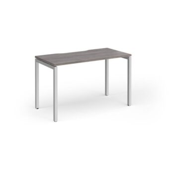 Connex Goal-Post 1200 x 600 x 725mm Single Desk - Silver Frame / Grey Oak Top - GCO126-S-GO
