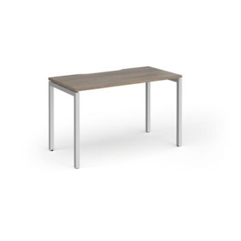 Connex Goal-Post 1200 x 600 x 725mm Single Desk - Silver Frame / Nebraska Oak Top - GCO126-S-NO