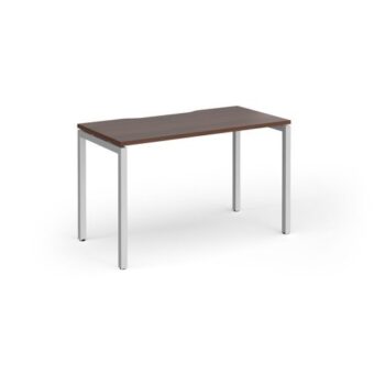 Connex Goal-Post 1200 x 600 x 725mm Single Desk - Silver Frame / Walnut Top - GCO126-S-W
