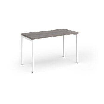 Connex Goal-Post 1200 x 600 x 725mm Single Desk - White Frame / Grey Oak Top - GCO126-WH-GO