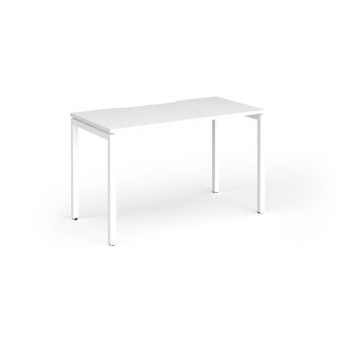 Connex Goal-Post 1200 x 600 x 725mm Single Desk - White Frame / White Top - GCO126-WH-WH