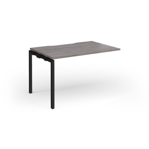 Connex Goal-Post 1200 x 800 x 725mm Single Add On Bay - Black Frame / Grey Oak Top - GCO128-AB-K-GO
