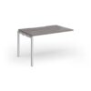 Connex Goal-Post 1200 x 800 x 725mm Single Add On Bay - Silver Frame / Grey Oak Top - GCO128-AB-S-GO