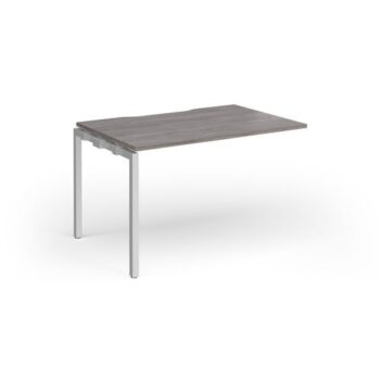 Connex Goal-Post 1200 x 800 x 725mm Single Add On Bay - Silver Frame / Grey Oak Top - GCO128-AB-S-GO