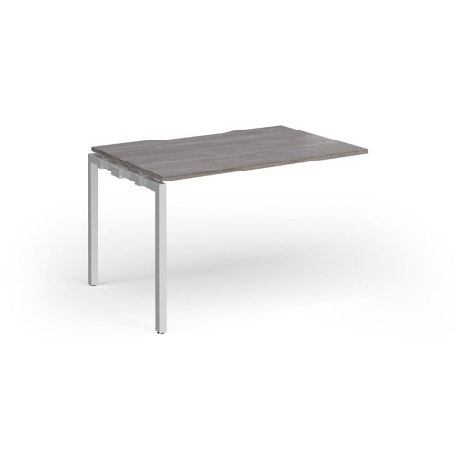 Connex Goal-Post 1200 x 800 x 725mm Single Add On Bay - Silver Frame / Grey Oak Top - GCO128-AB-S-GO