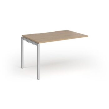 Connex Goal-Post 1200 x 800 x 725mm Single Add On Bay - Silver Frame / Kendal Oak Top - GCO128-AB-S-KO