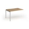 Connex Goal-Post 1200 x 800 x 725mm Single Add On Bay - Silver Frame / Oak Top - GCO128-AB-S-O