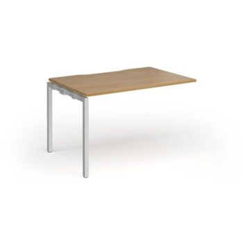 Connex Goal-Post 1200 x 800 x 725mm Single Add On Bay - Silver Frame / Oak Top - GCO128-AB-S-O