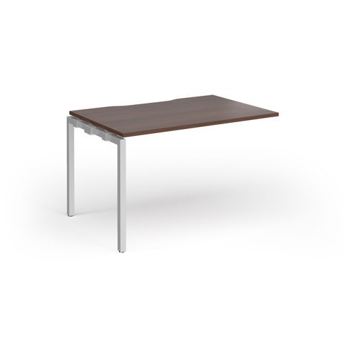 Connex Goal-Post 1200 x 800 x 725mm Single Add On Bay - Silver Frame / Walnut Top - GCO128-AB-S-W