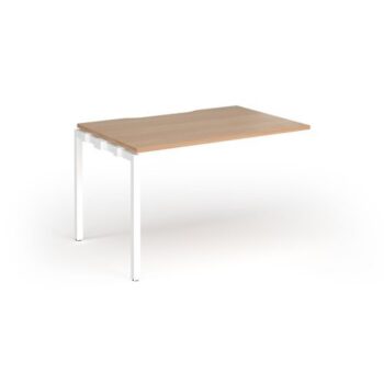 Connex Goal-Post 1200 x 800 x 725mm Single Add On Bay - White Frame / Beech Top - GCO128-AB-WH-B