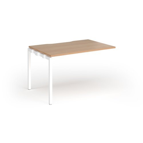 Connex Goal-Post 1200 x 800 x 725mm Single Add On Bay - White Frame / Beech Top - GCO128-AB-WH-B