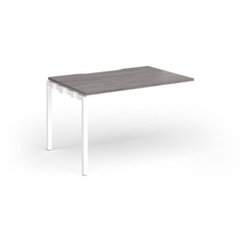 Connex Goal-Post 1200 x 800 x 725mm Single Add On Bay - White Frame / Grey Oak Top - GCO128-AB-WH-GO