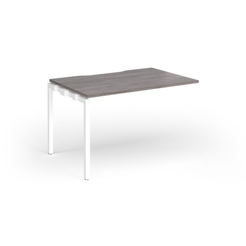 Connex Goal-Post 1200 x 800 x 725mm Single Add On Bay - White Frame / Grey Oak Top - GCO128-AB-WH-GO