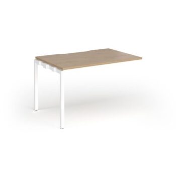 Connex Goal-Post 1200 x 800 x 725mm Single Add On Bay - White Frame / Kendal Oak Top - GCO128-AB-WH-KO