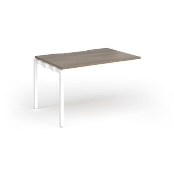 Connex Goal-Post 1200 x 800 x 725mm Single Add On Bay - White Frame / Nebraska Oak Top - GCO128-AB-WH-NO